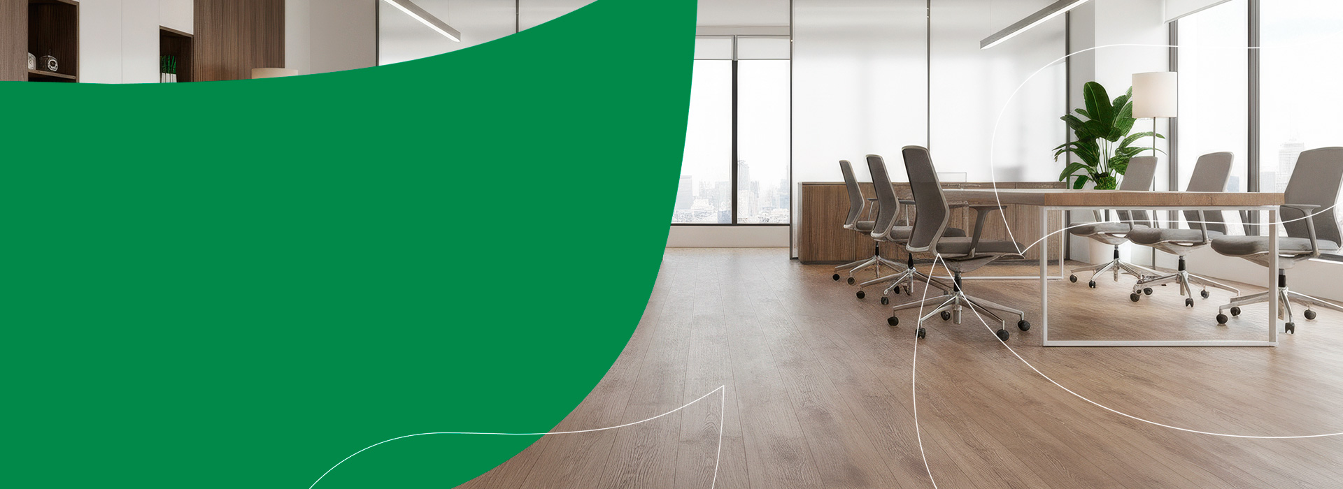 Ambiente corporativo com piso vinílico SPC EDAN FLOOR